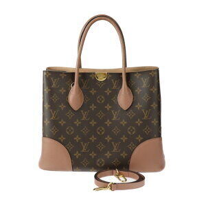 LOUIS VUITTON Flandrin Monogram Handbag Leather Bois de Rose Shoulder Bag Tote